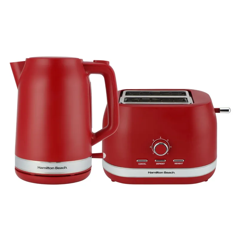 Hamilton Beach Ella Red Kettle & Toaster Set Red