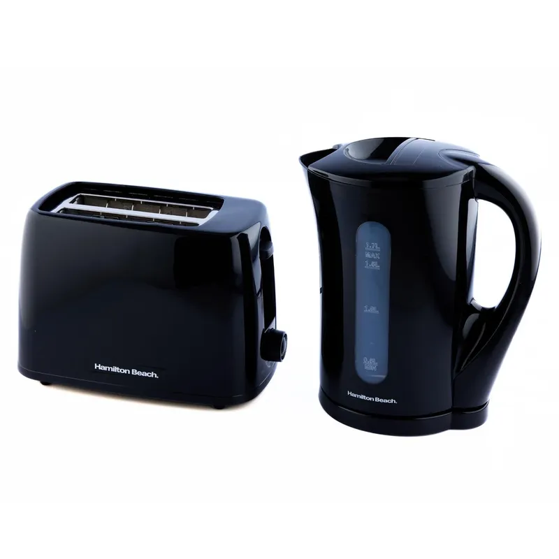 Hamilton Beach Essential Kettle & Toaster Set Black Black