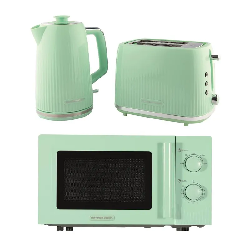 Hamilton Beach Miami Kettle, Toaster & Microwave Set - Mojito Mint Mint