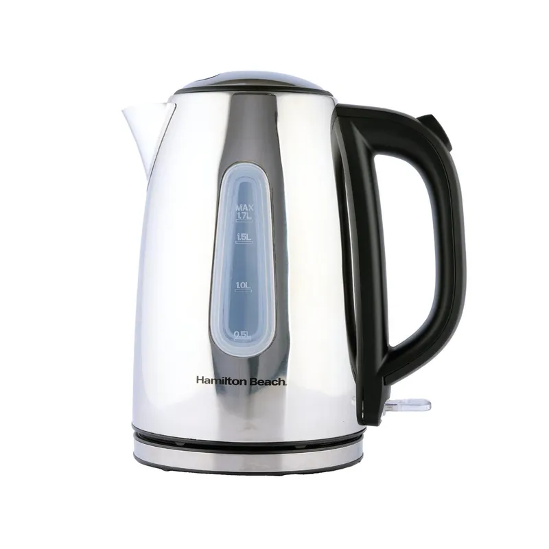 Hamilton Beach Rise 1.7L Polished Stainless Steel Kettle in Silver Silver