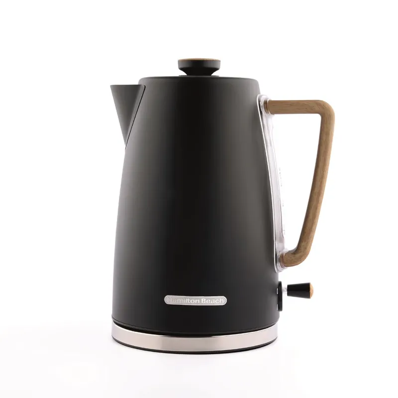 Hamilton Beach Scandi 1.7L Kettle Matte Black with Wood Effect Black