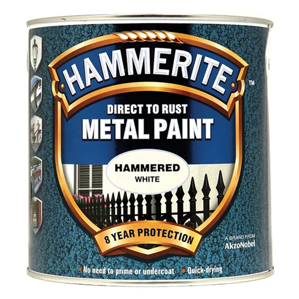 Hammerite Hammered Finish Metal Paint White 2500ml