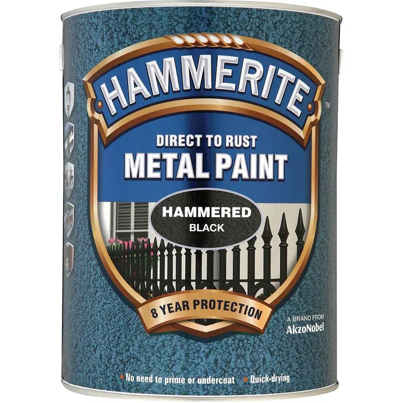 Hammerite Metal Paint - Hammered Black