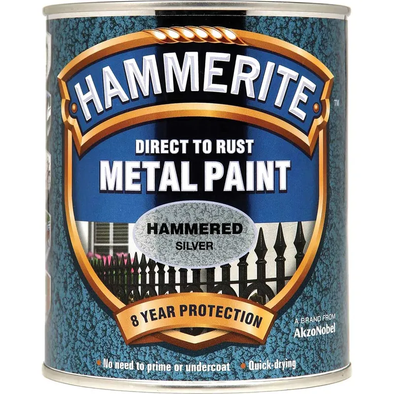 Hammerite Metal Paint - Hammered Silver