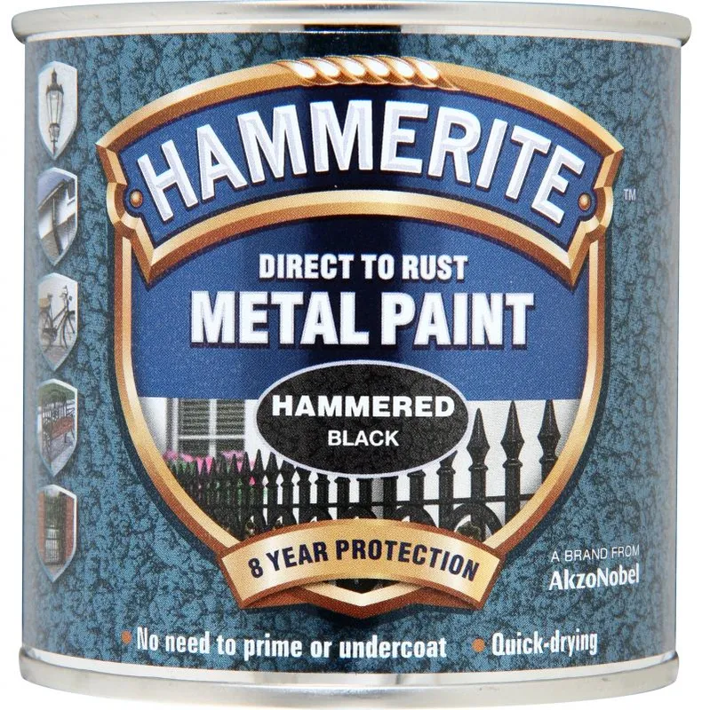 Hammerite Hammered Finish Metal Paint Black 750ml