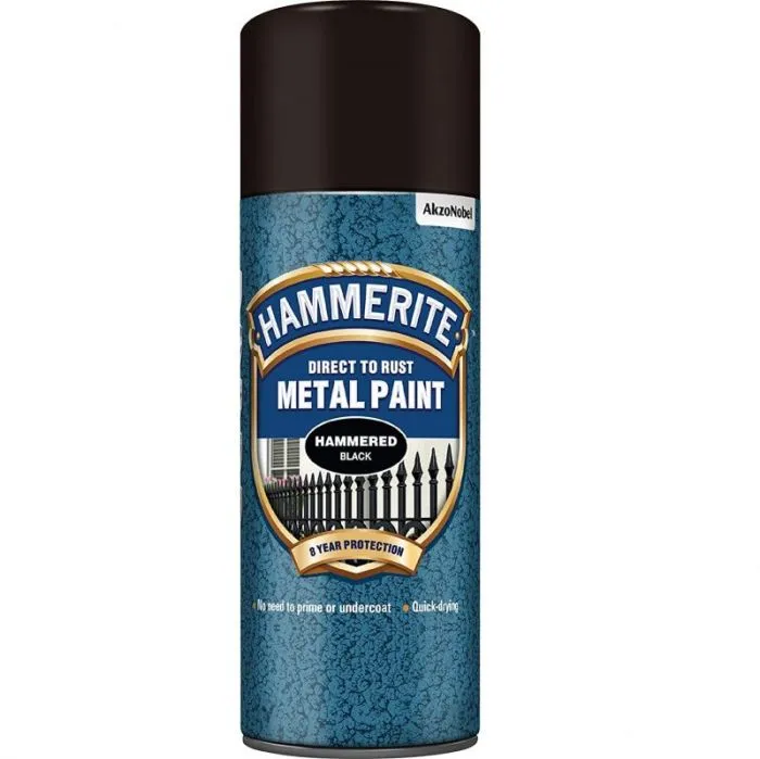 Hammerite 5084781 Direct to Rust Hammered Finish Aerosol Black 400ml