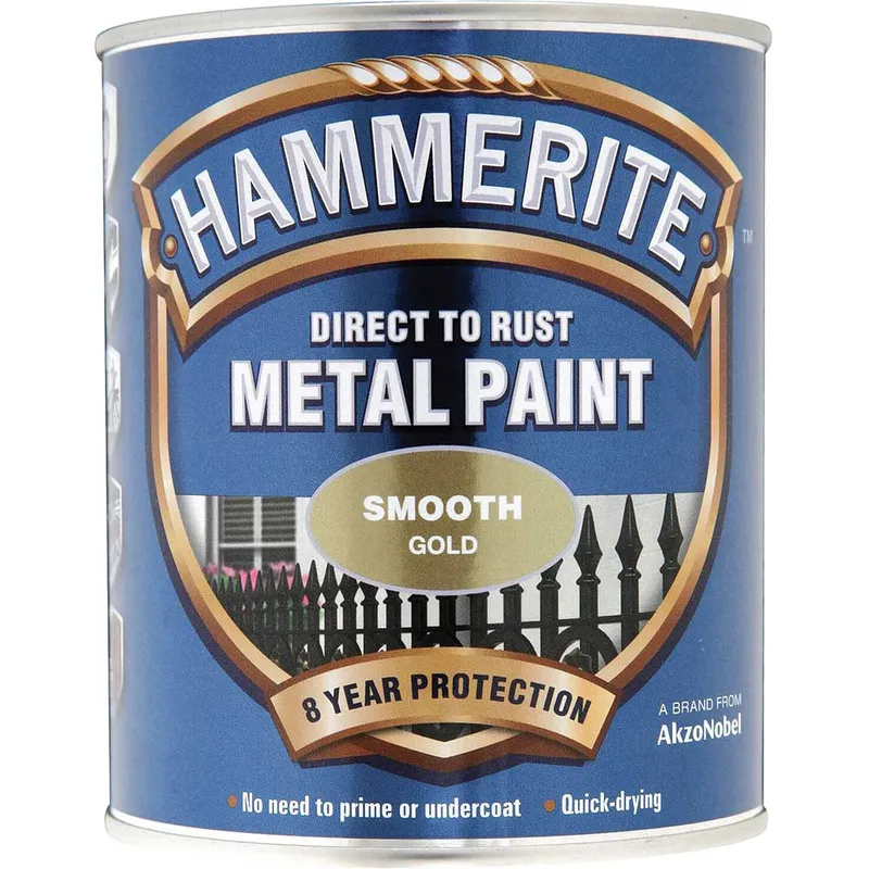 Hammerite Metal Paint Smooth - Gold