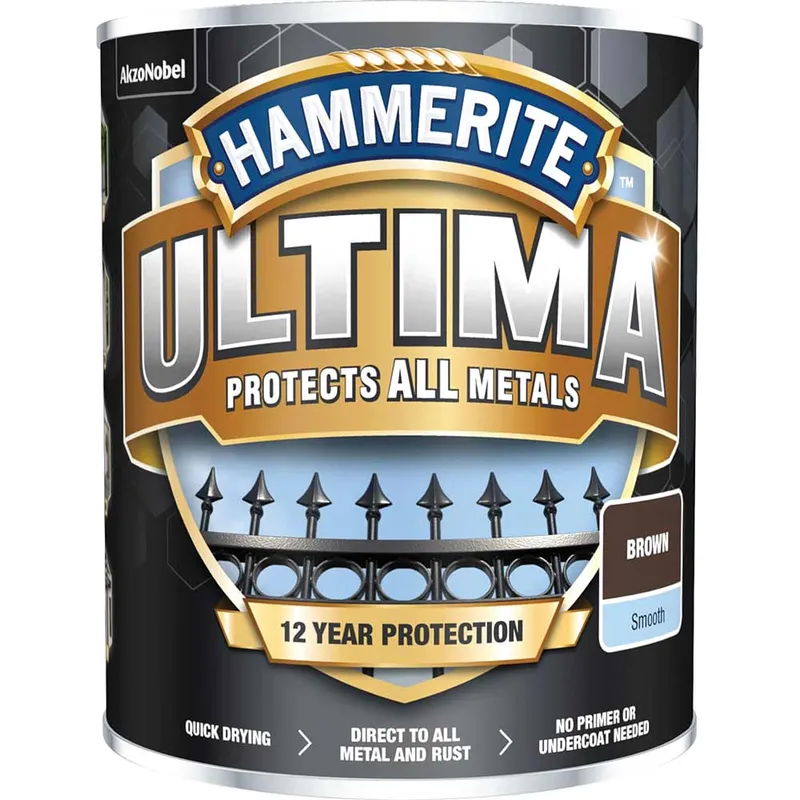 Ultima Smooth Metal Paint - 750ml - Brown - Hammerite