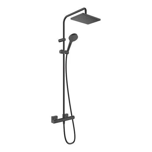 Hansgrohe Vernis Shape Showerpipe 230 1 Jet Ecosmart With Thermostatic Matt Black 26097670