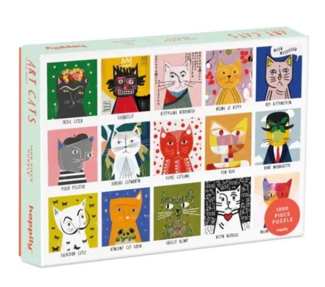 Happily Puzzles Art Cats By Nia Gould - 1,000 Piece Puzzle
