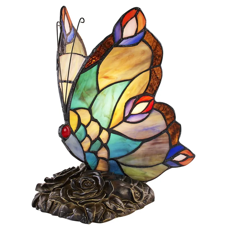 Happy Homewares Beautifully Hand Crafted Ornament Tiffany Lamp Multicolor