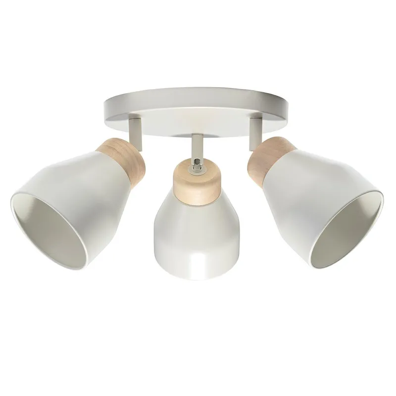 Happy Homewares Contemporary Scandinavian Designed Triple Spot Ceiling Light in Grey Grey