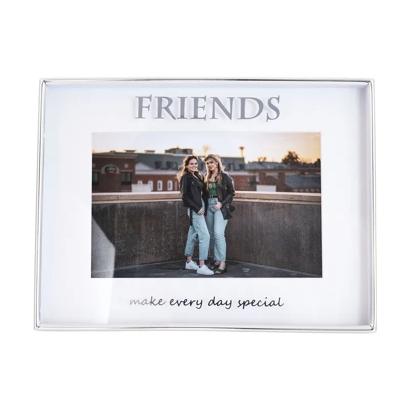 Contemporary Silver Plated Friends 4x6 Picture Frame for Wall or Table