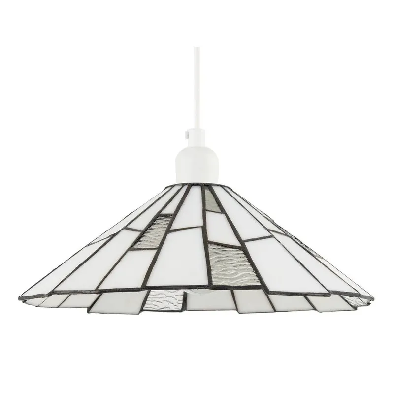 Happy Homewares Contemporary & Unique Tiffany Pendant Lighting Shade in White White