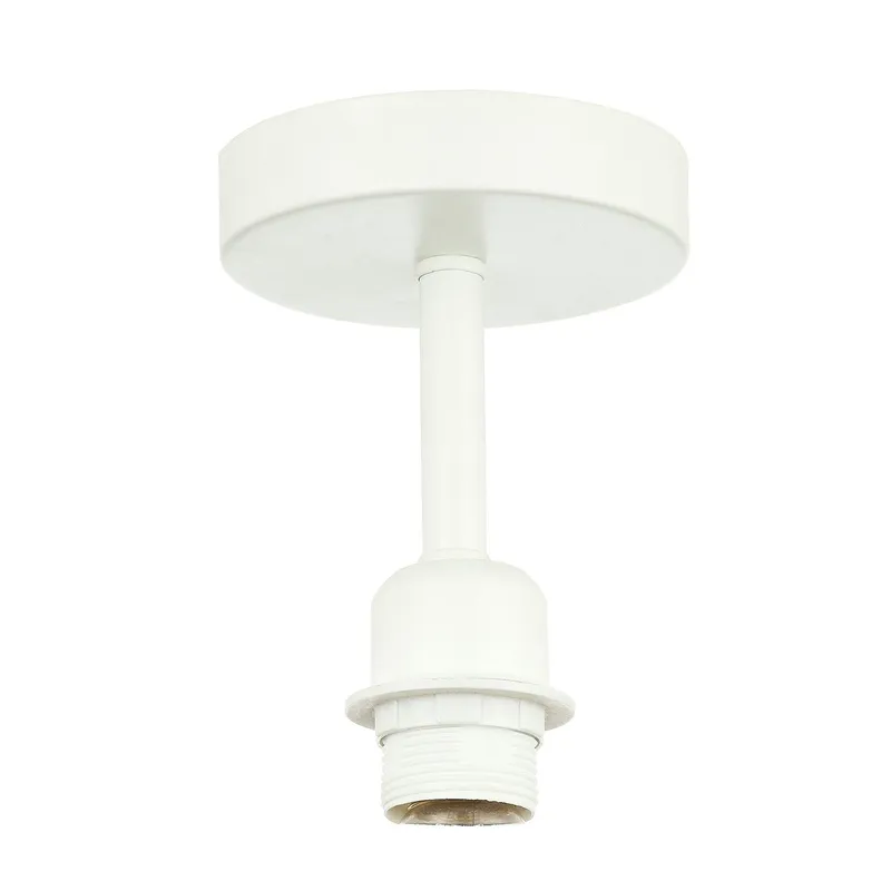 Happy Homewares Metal Ceiling Light Fitting for Industrial Style Light Bulbs in White White