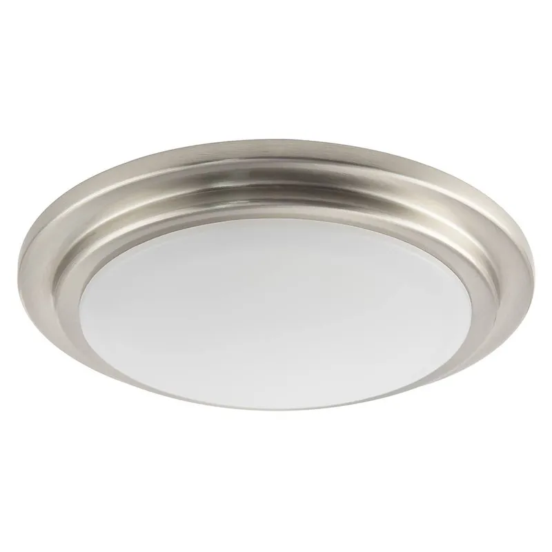 Happy Homewares Modern Chic Flush LED Bathroom Ceiling Light Fitting in Metallic Silver Metallic Silver