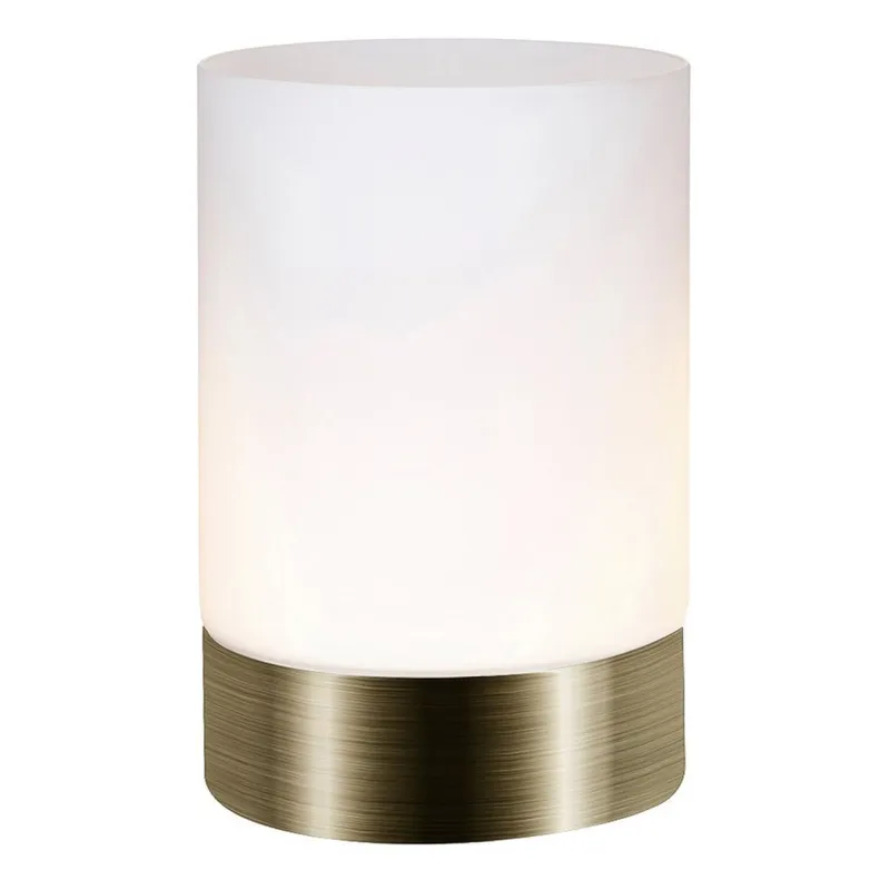 Happy Homewares Small Touch Dimmable Table Lamp with Frosted Glass Shade in Metallic Gold Metallic Gold