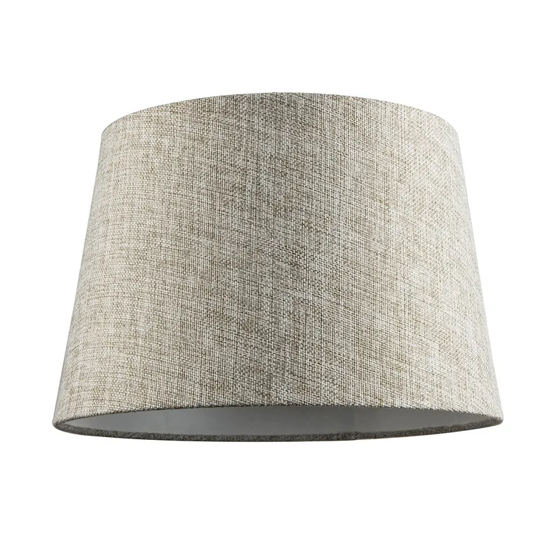 Happy Homewares Traditional Natural Textured Linen Drum Lamp Shade in Taupe Brown Size: 12 inches Taupe