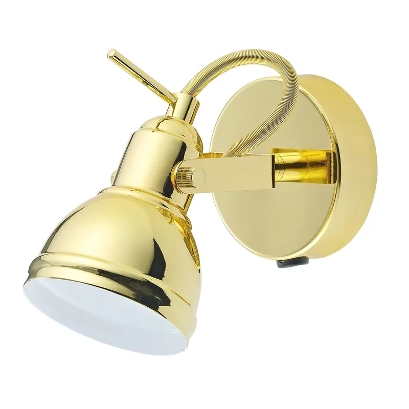 Happy Homewares Unique Industrial Designed Switched Wall Spot Light in Gold Gold