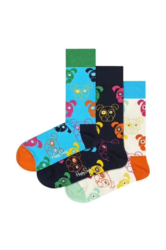 Happy Socks Men's 3 Pack & Mixed Dog Socks Gift Set Size: 4-7 Multicolor 4-7
