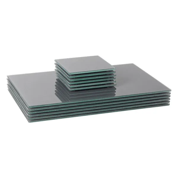 Harbour Housewares 12pc Glass Placemats & Square Coasters Set - 30 x 20cm Protection Mats in Grey Size: 30 x 20 cm Grey 30 x 20 cm