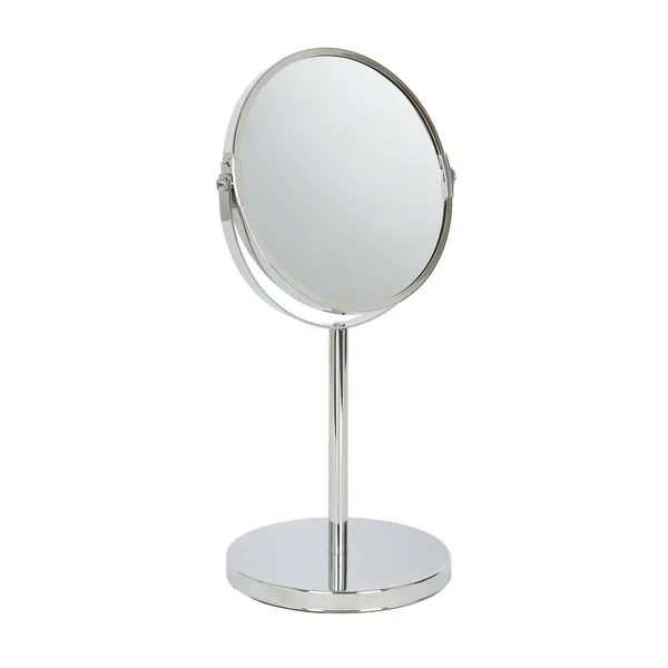 Harbour Housewares 18.5cm x 34.5cm Chrome Pedestal Mirror