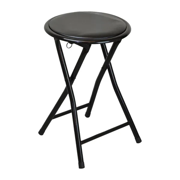 Harbour Housewares Black Padded Folding Stool