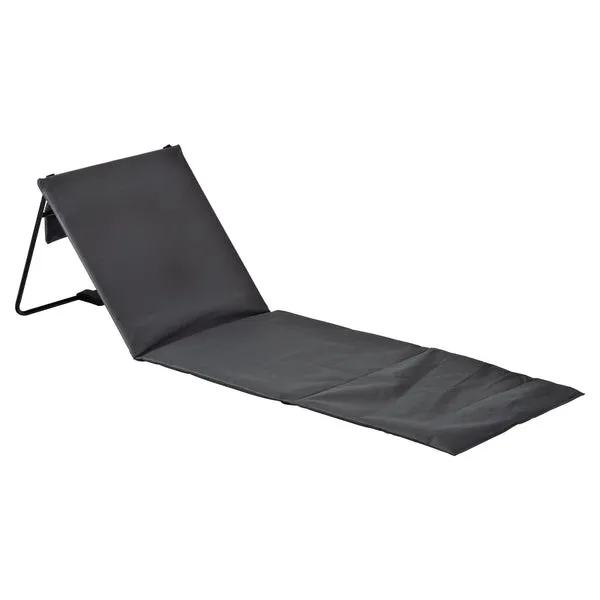 Harbour Housewares Folding Canvas Beach Lounger - Grey