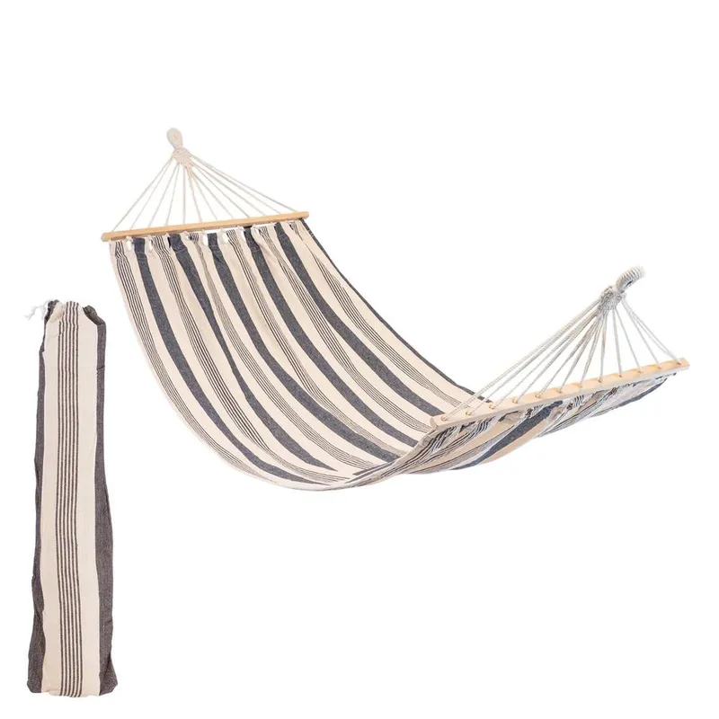 Harbour Housewares Garden Hammock with Spreader Bars in Navy Navy