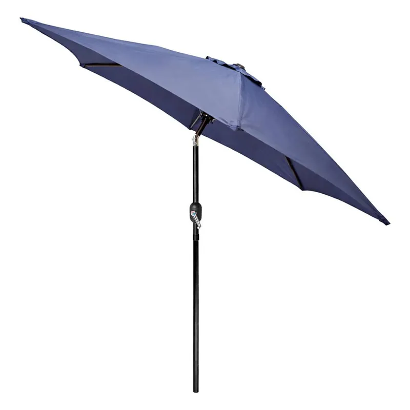 Harbour Housewares Tilting Garden Parasol - 2.7M in Navy Navy