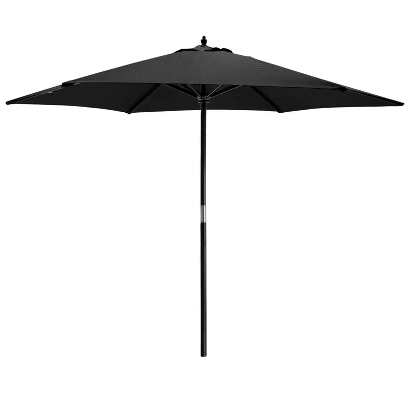 Harbour Housewares Wooden Garden Parasol Black/Black 249cm H X 268cm W