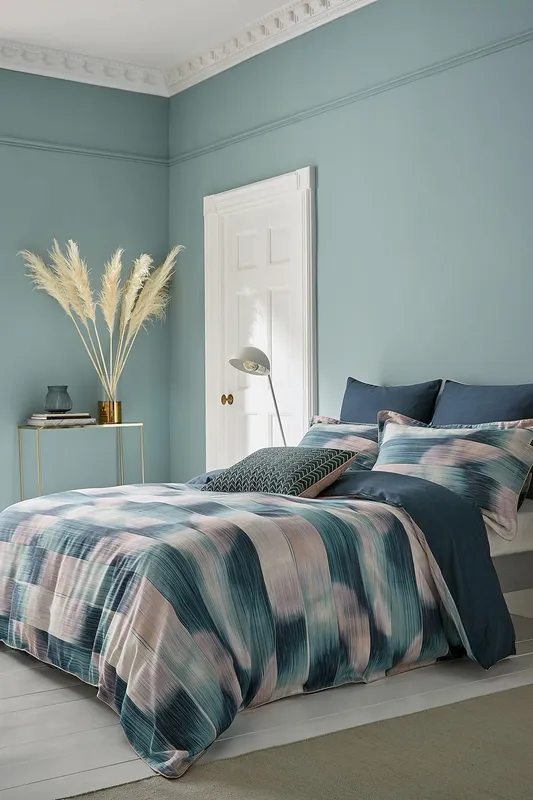 Harlequin 'Oscillation Cascade' Cotton Duvet Cover Set in Teal Size: Double Teal Double