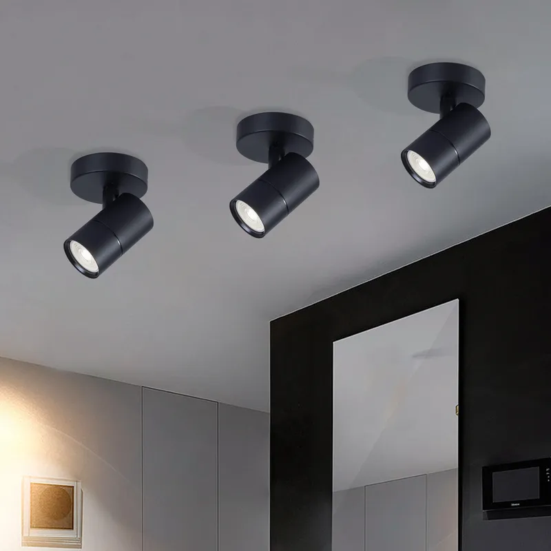 Harper Living 1 Light GU10 Round Spotlight Black Black