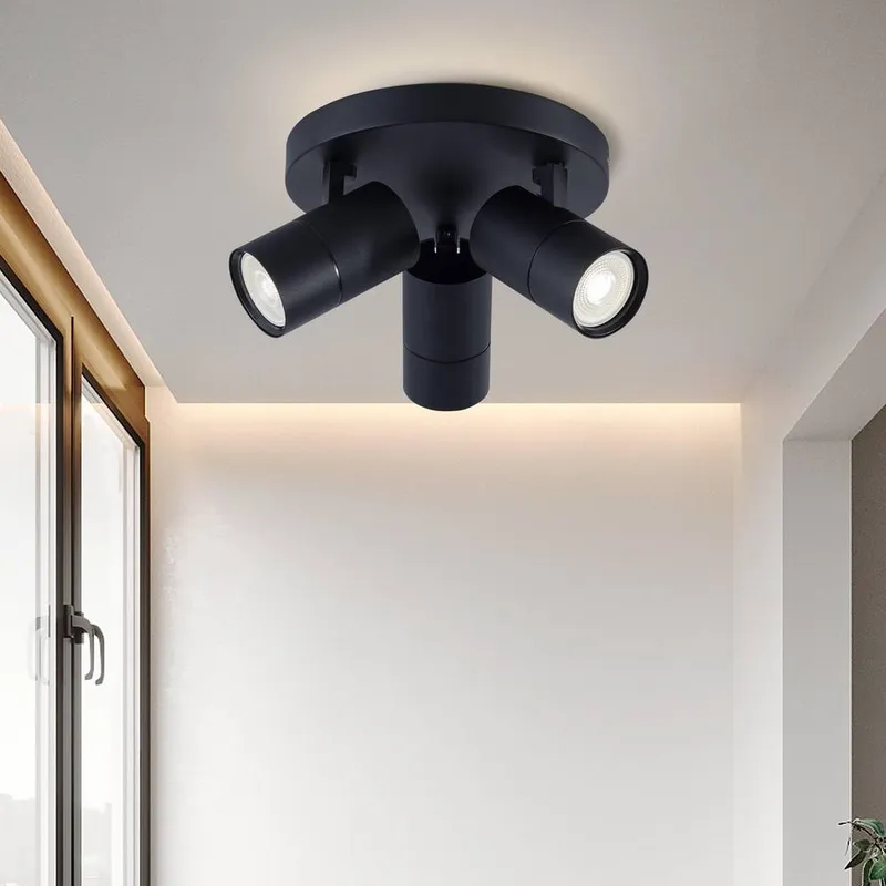 Harper Living 3 Light GU10 Round Spotlight 3x GU1 Black - Black - Size: One Size