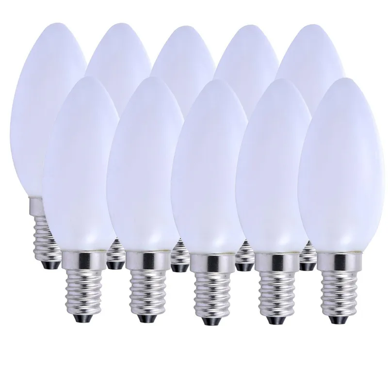 Harper Living 5 Watts E14 LED Bulb Opal Candle Cool White Dimmable, Pack of 10 White