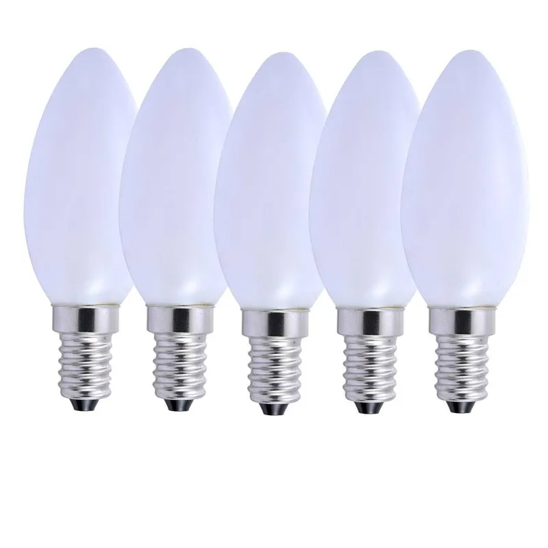 Harper Living 5 Watts E14 LED Bulb Opal Candle Cool White Dimmable, Pack of 5 White