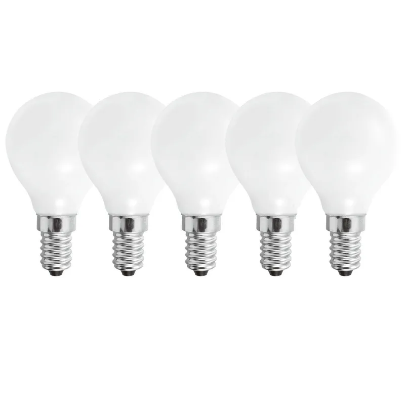 Harper Living 5 Watts E14 LED Bulb Opal Golf Ball Cool White Dimmable, Pack of 5 White