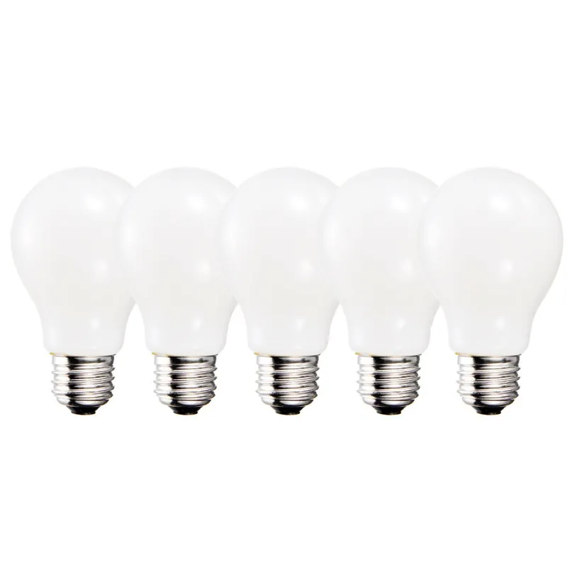 Harper Living 9 Watts A60 E27 LED Bulb Opal Warm White Dimmable, Pack of 5 - White