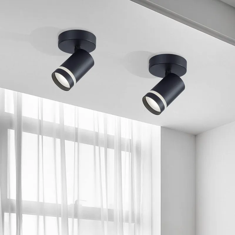 Harper Living Unisex 1 Light GU10 Modern Spotlight in Black Black One Size female