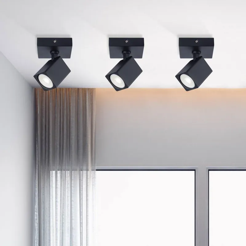 Harper Living Unisex 1 Light GU10 Square Spotlight in Black Black female
