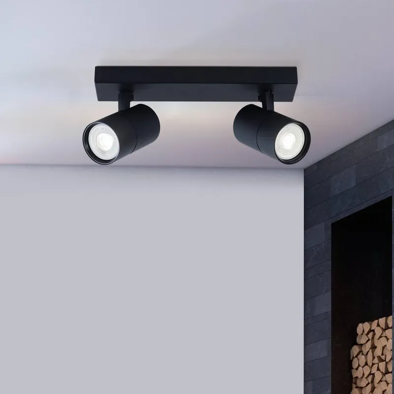 Harper Living 2 Light GU10 Spotlight 2x GU10 Black - Black