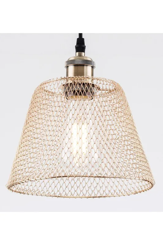 Harper Living Easy Fit Metal Lampshade Compact Vintage Ceiling fitting Shade in Gold Gold
