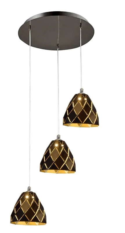 Harper Living Modern LED spiral pendant 3 lights in Black - Black
