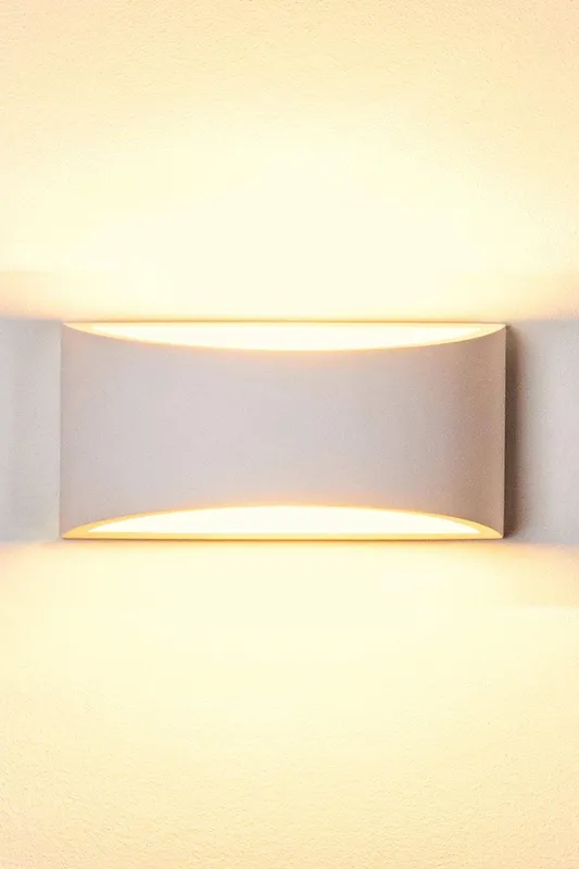 Harper Living White Art Deco Plaster Indoor Wall Light Large - White