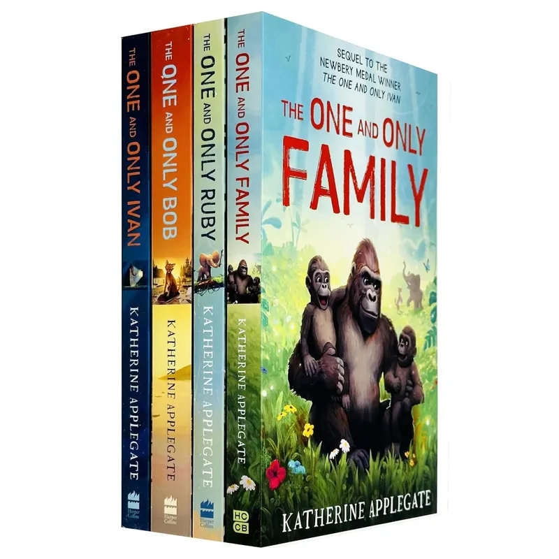 Harpercollins The One and Only Series by Katherine Applegate 4 Books Collection Set Children’s Middle Grade Animal Adventure Fiction Set - One and Only Ivan, The