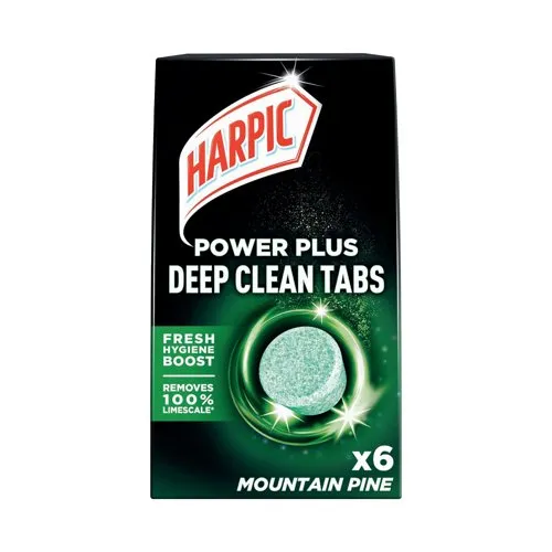 Harpic Power Plus Deep Clean Toilet Cleaner Tablets x6 Pine (Pack 8)