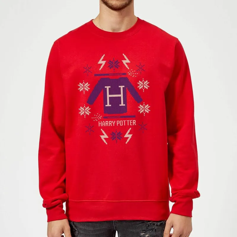 Harry Potter Christmas Sweater Christmas Jumper - Red Size: Small Red S