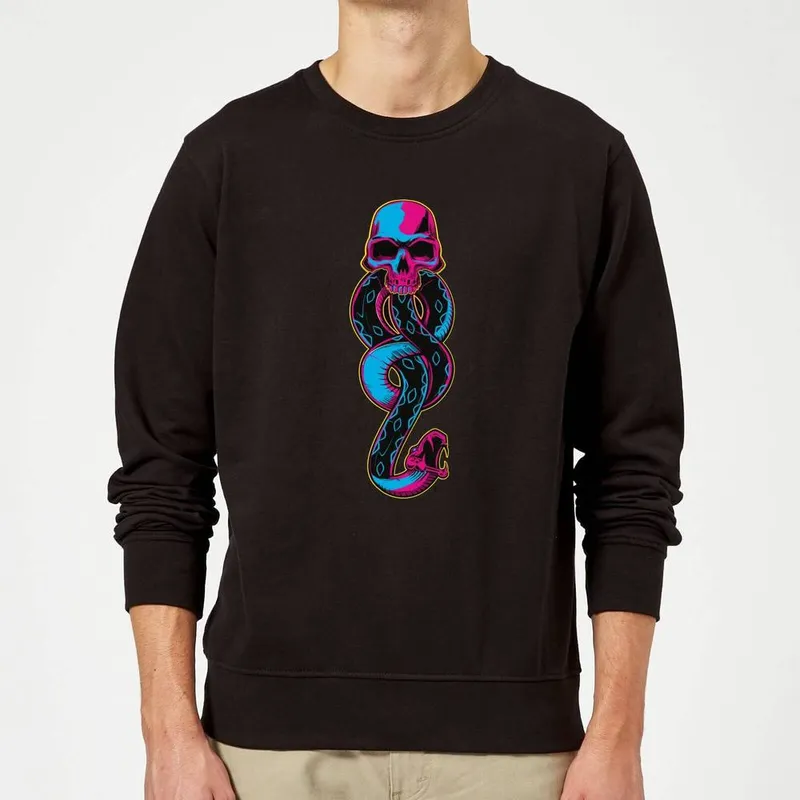 Harry Potter Dark Mark Neon Sweatshirt - Black Size: Small Black S