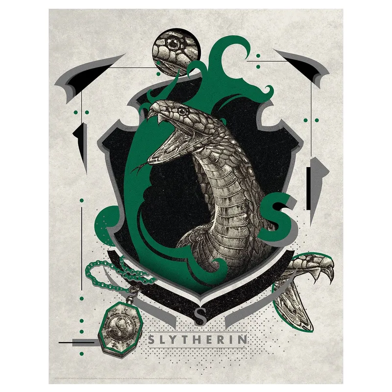Harry Potter Limited Edition Slytherin Art Print in Green Green