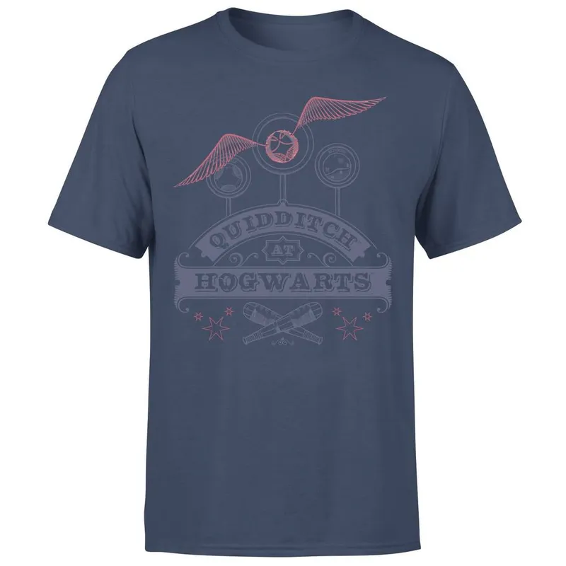 Harry Potter Quidditch At Hogwarts Men's T-Shirt - Navy Size: 2XL Navy 2XL